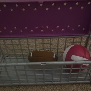 Bundle of american girl sports bench and accessories